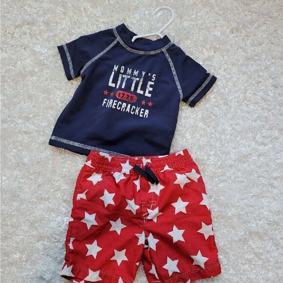 Boys swimsuit / Rashguard/ 4th of july - Picture 1 of 4